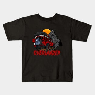 Red Land Rover Defender Adventure Seeker Kids T-Shirt